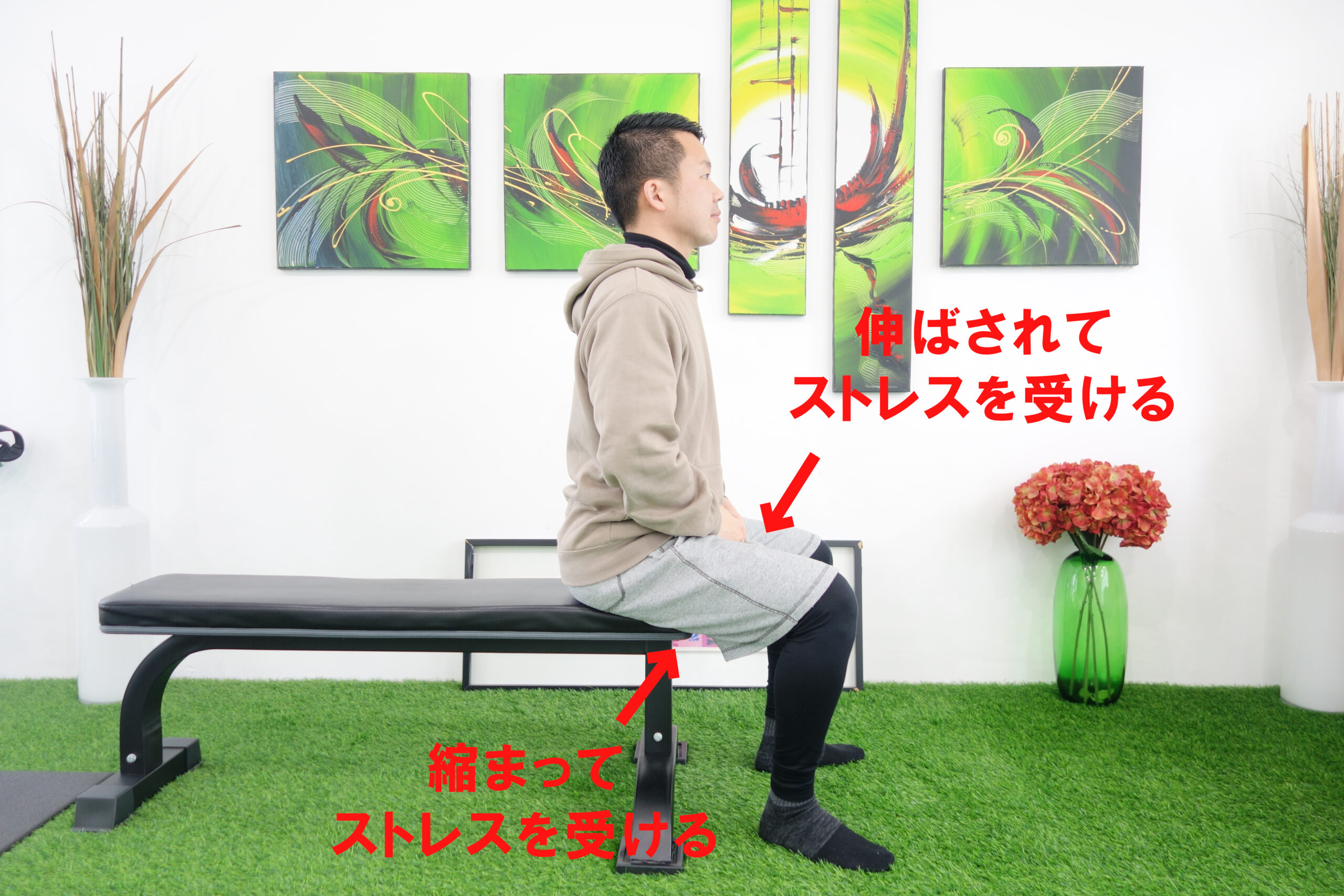 椅子に座ってストレスを受けた状態