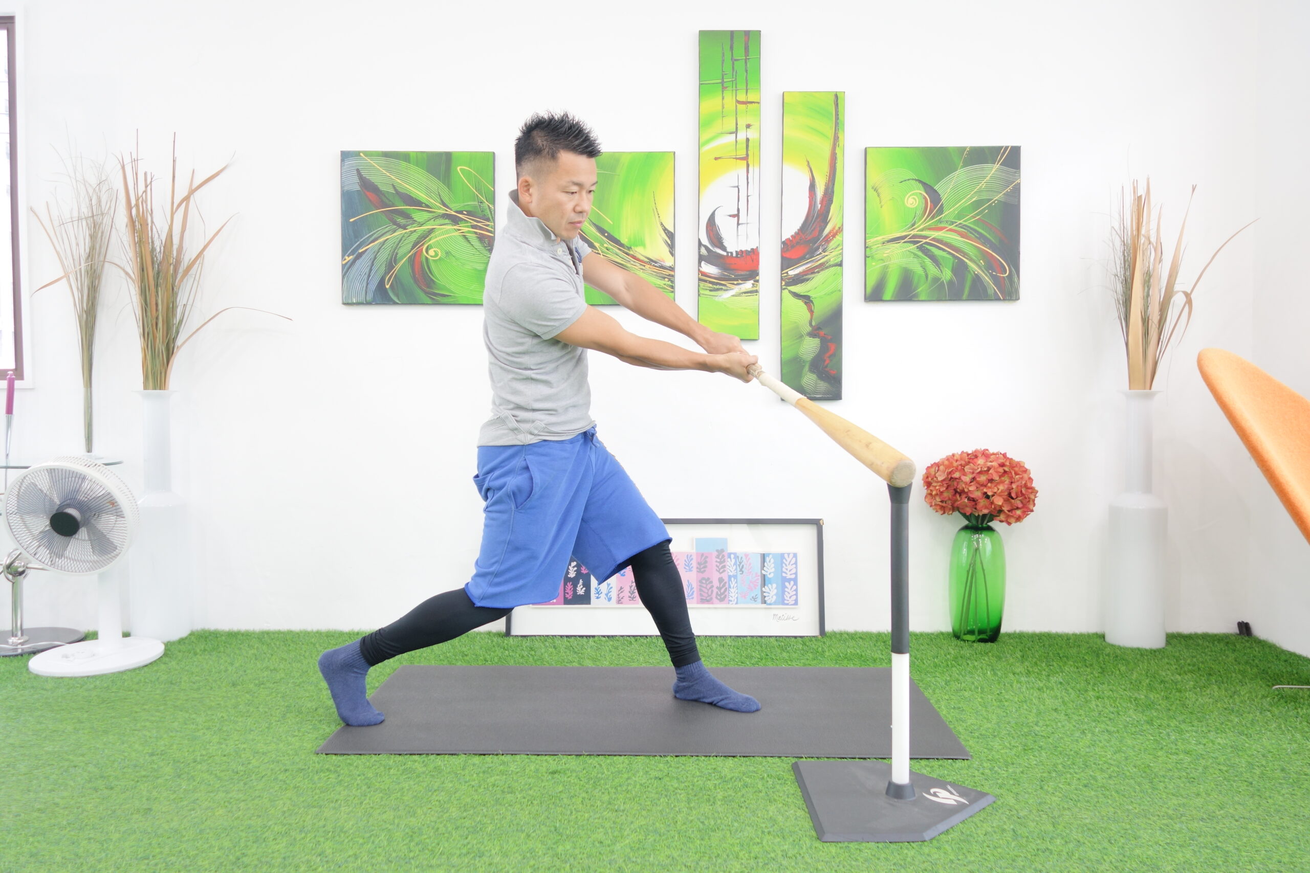 インパクトの位置に置きティーを設定