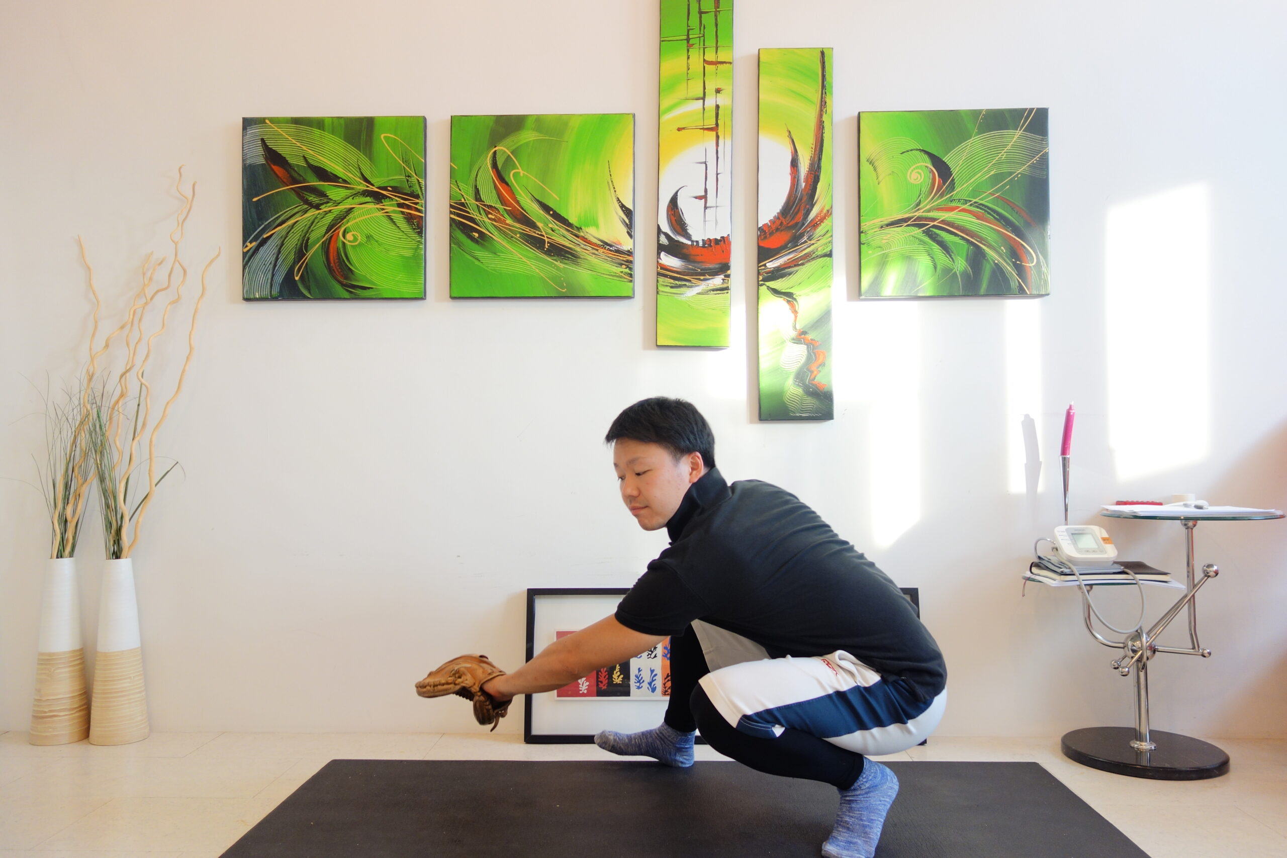 外角からスローイング