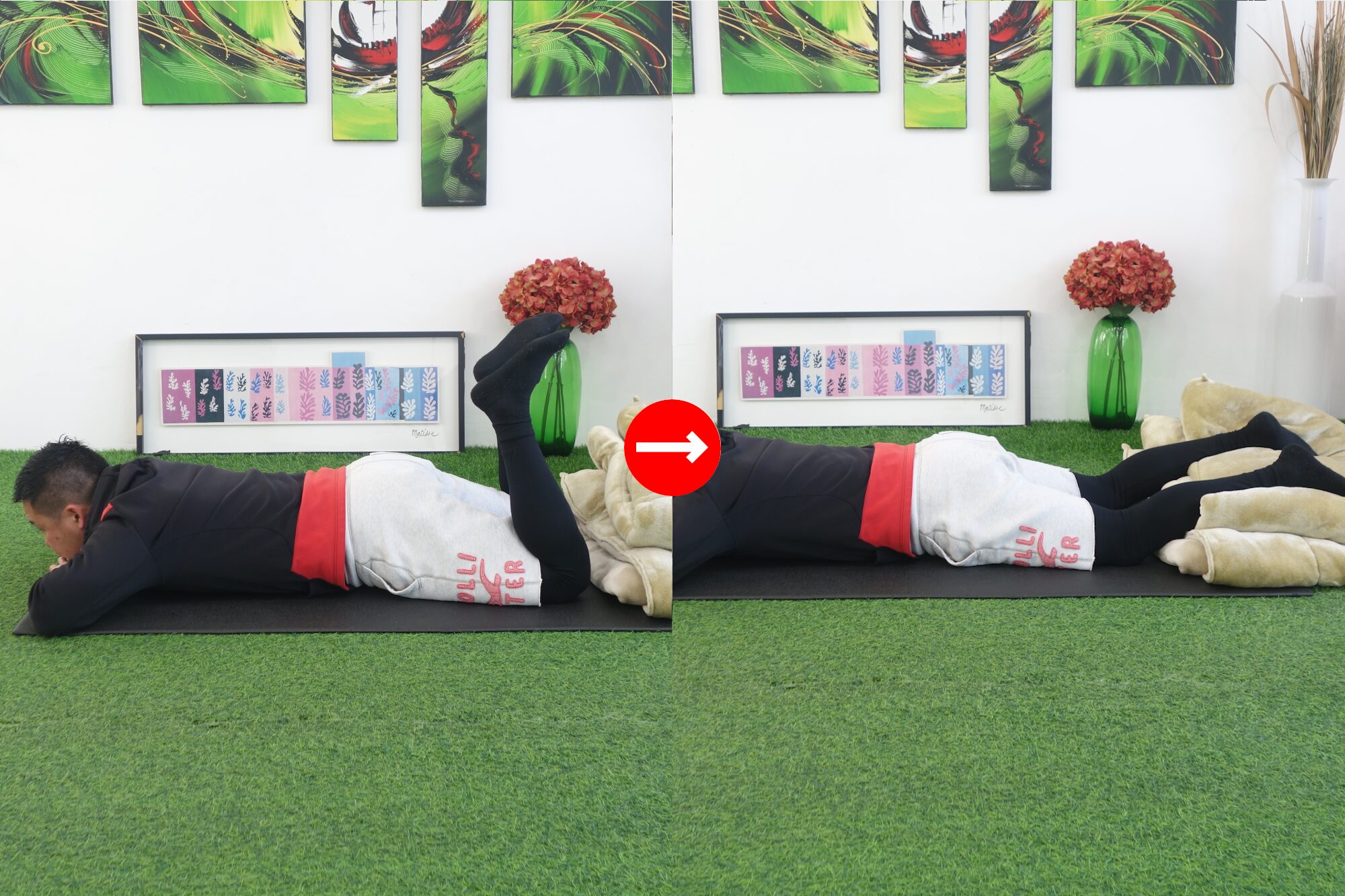 両膝を一気に伸ばす