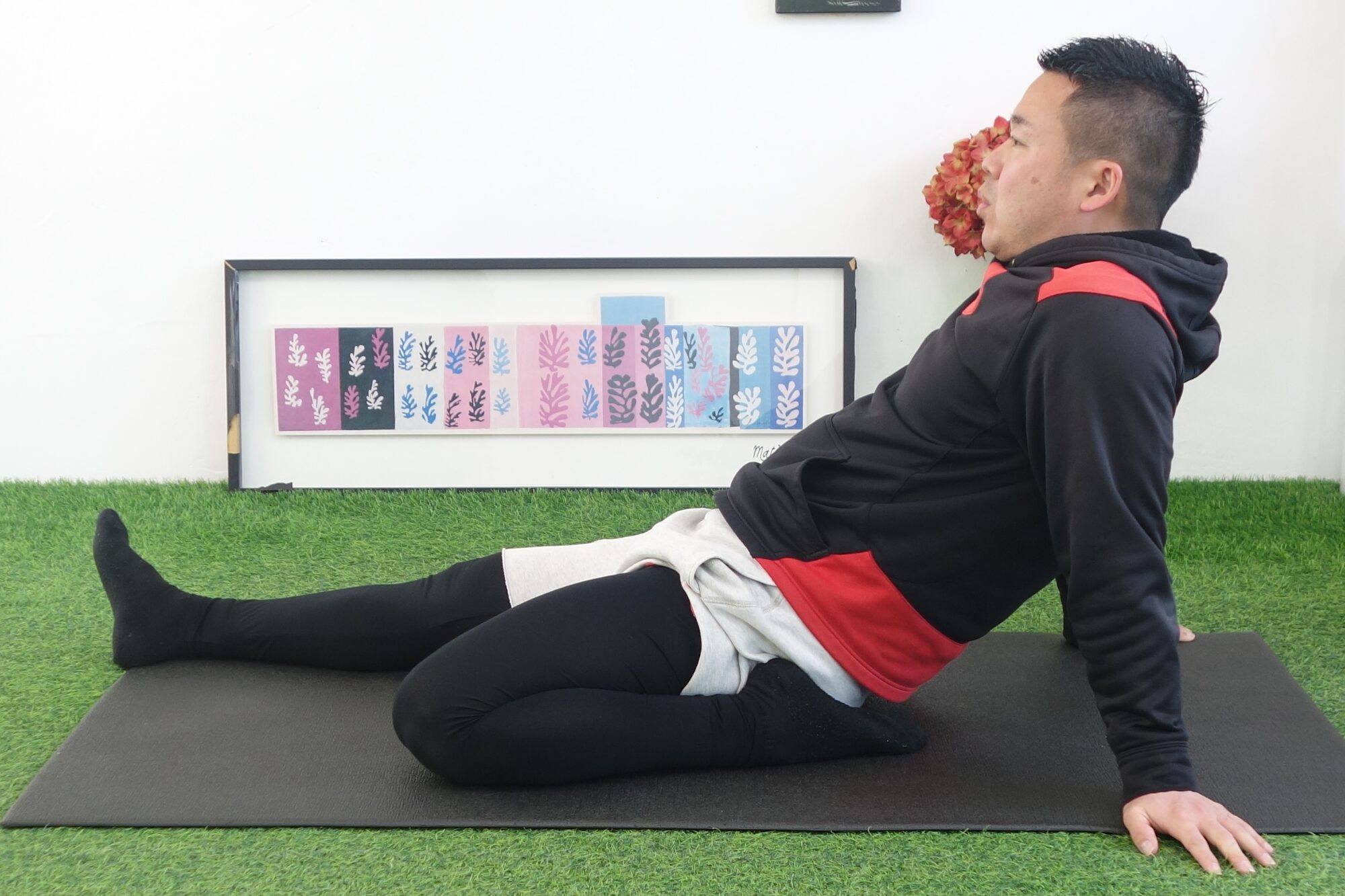 前もものストレッチング