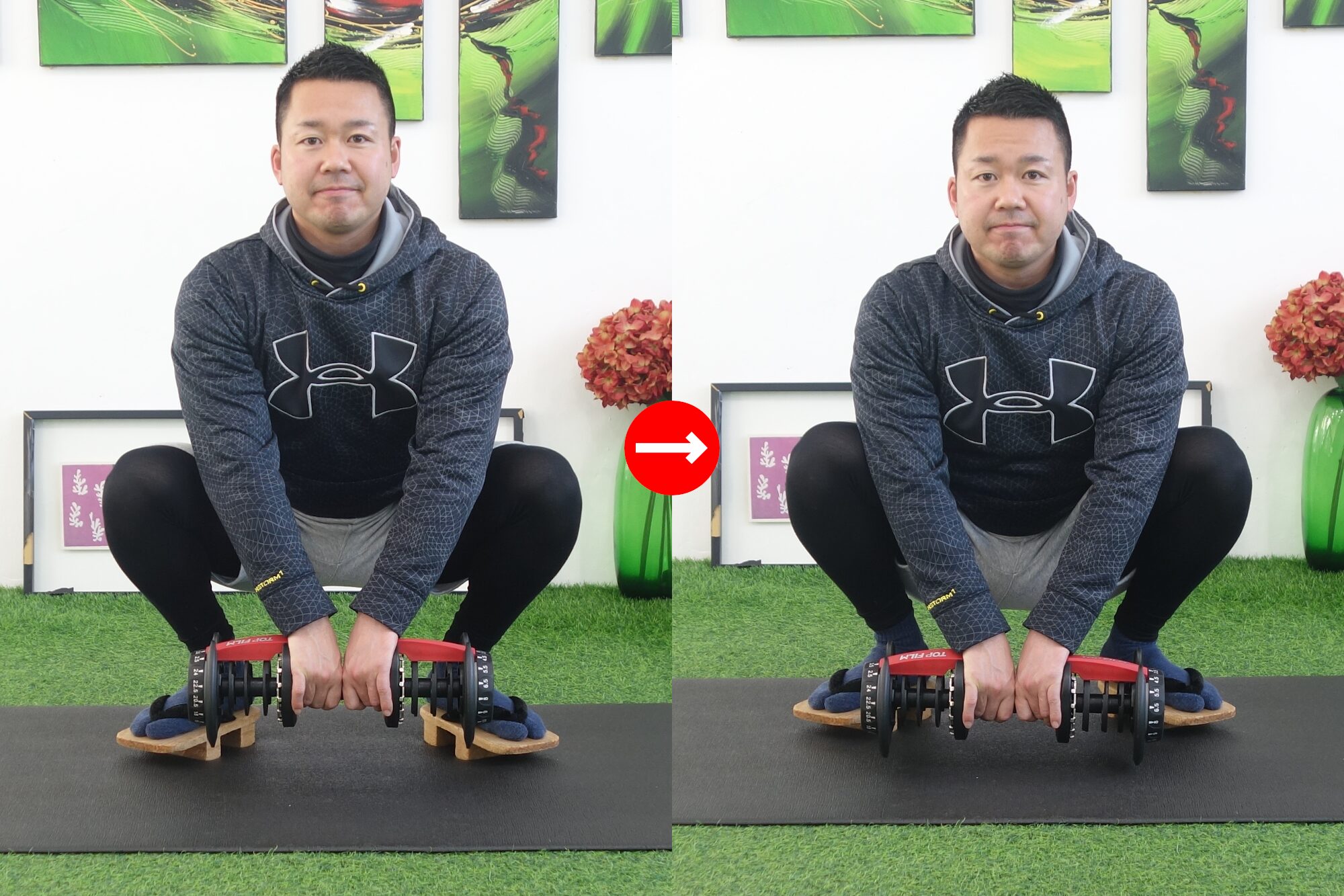 下駄を履いてディープスクワット