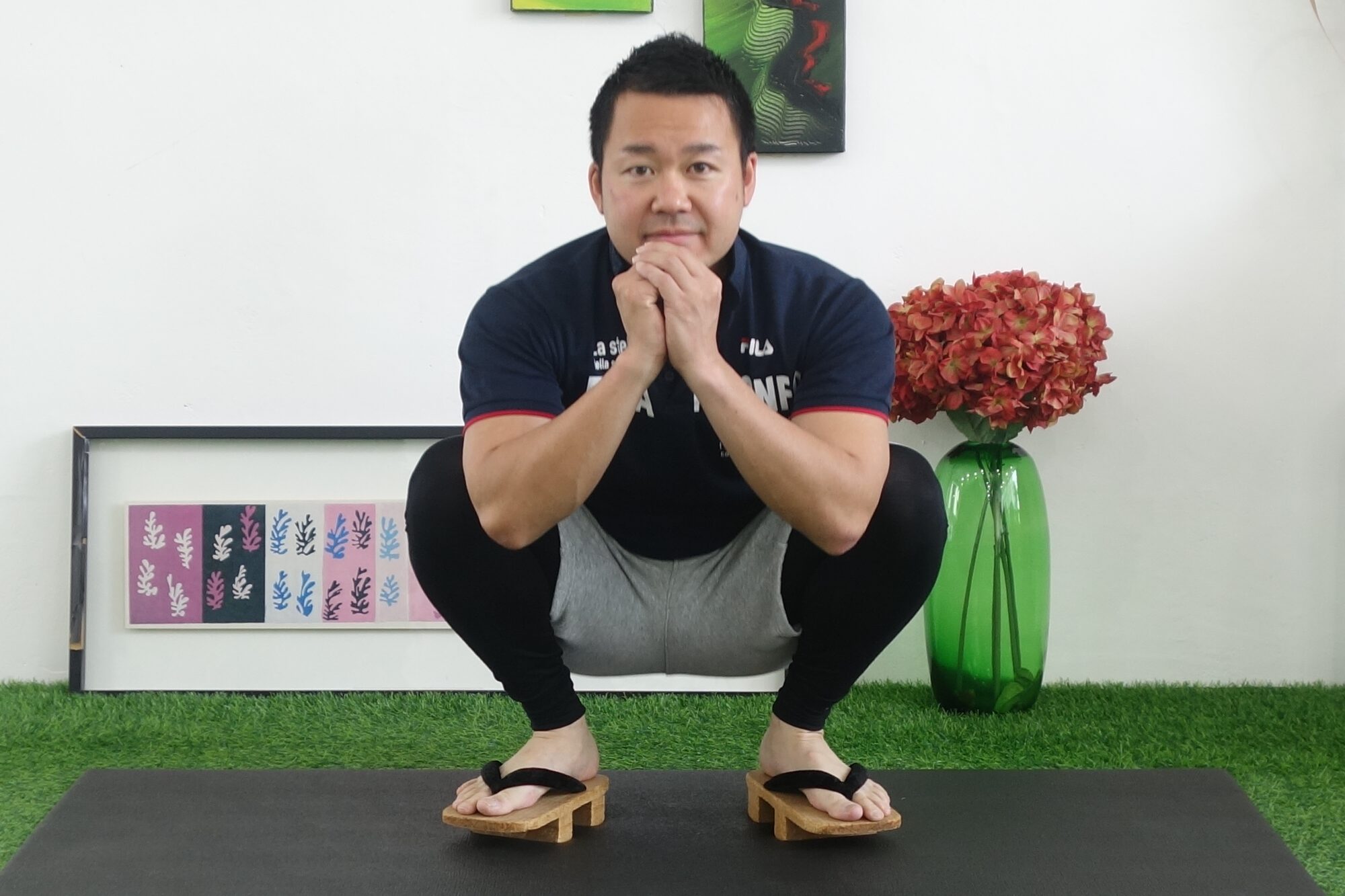 下駄を使ったディープスクワット