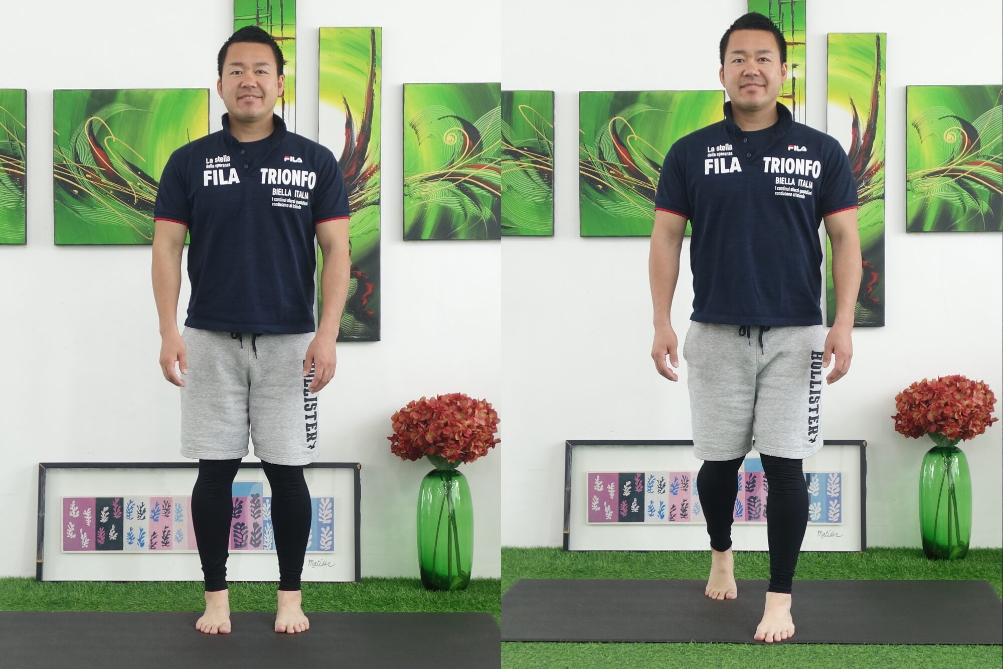 つま先を正面に向けて足の内側加重で立つ＆歩く画像