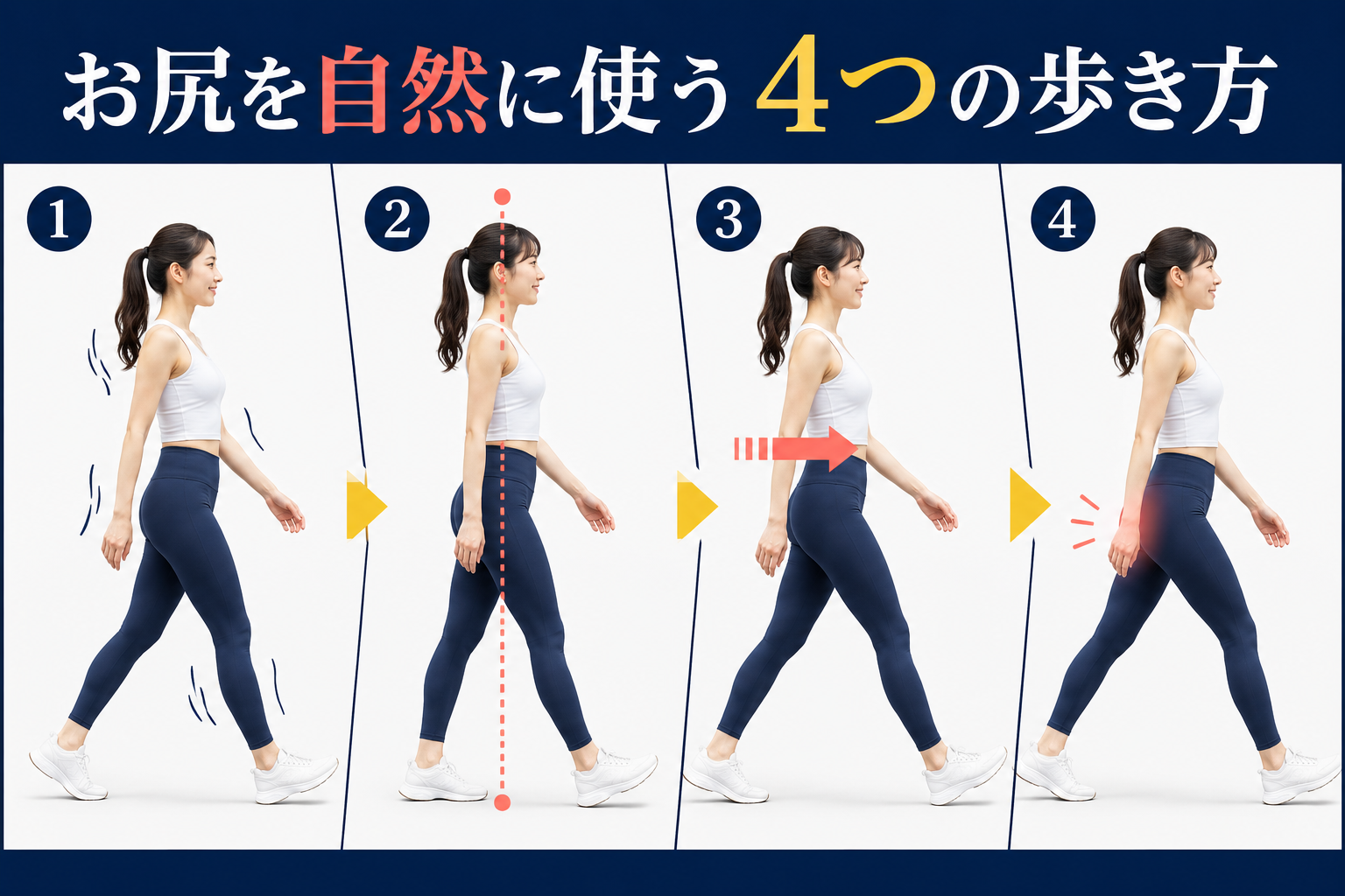 お尻を自然に使う4つの歩き方