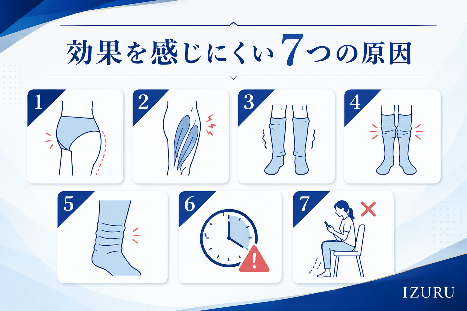 メディキュットで脚やせ効果を感じにくい7つの原因